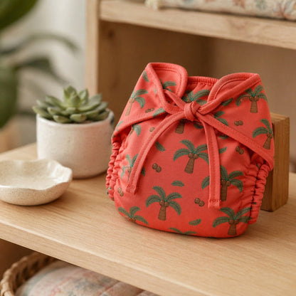 Mimi Langot | Coconut Palm | Tropicale | Bamboo-Cotton DryFeel, Cloth Nappy | 0-6M