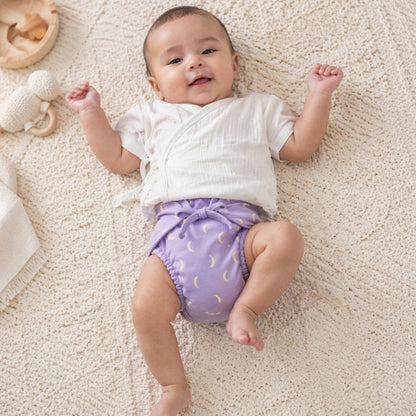 Mimi Langot | Crescent Moon Scatter | Monsoon Magic | Bamboo-Cotton DryFeel, Cloth Nappy | 0-6M