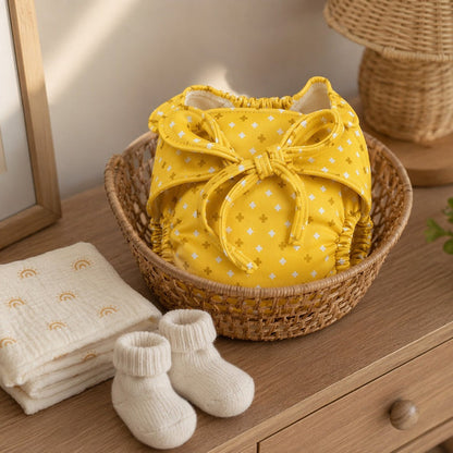 Mimi Langot | Cross & Diamond | Geo Play | Bamboo-Cotton DryFeel, Cloth Nappy | 0-6M