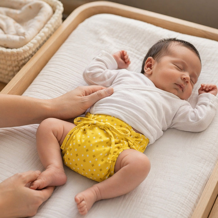 Mimi Langot | Cross & Diamond | Geo Play | Bamboo-Cotton DryFeel, Cloth Nappy | 0-6M