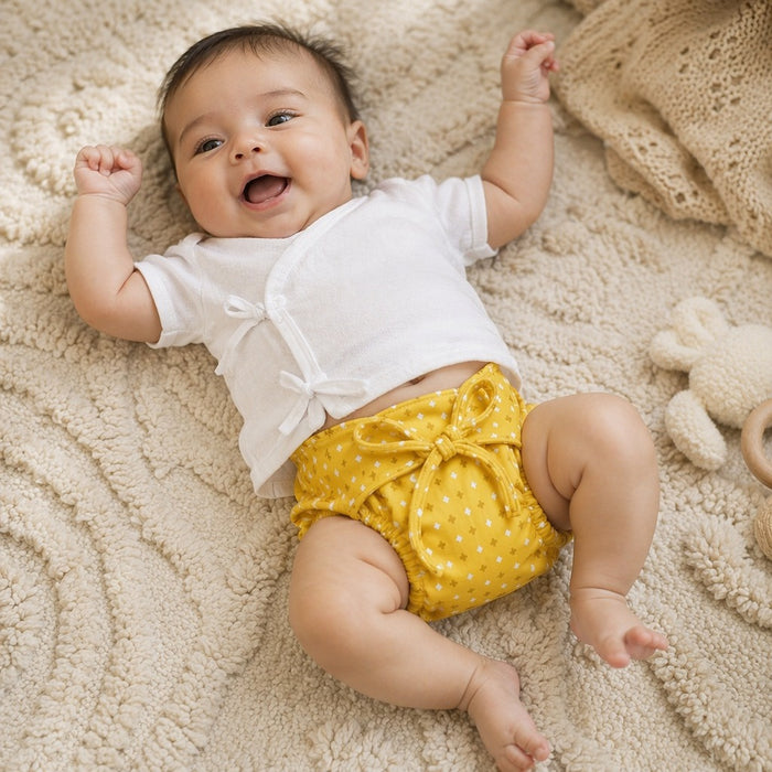 Mimi Langot | Cross & Diamond | Geo Play | Bamboo-Cotton DryFeel, Cloth Nappy | 0-6M