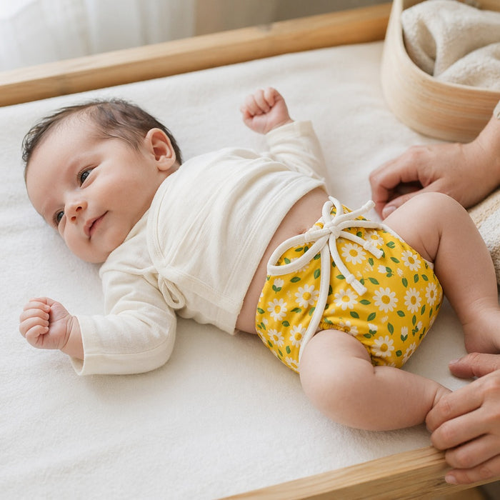 Mimi Langot | Daisy Chain | Blossom | Bamboo-Cotton DryFeel, Cloth Nappy | 0-6M