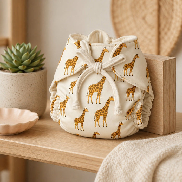 Mimi Langot | Giraffe Royale | Safari Tales | Bamboo-Cotton DryFeel, Cloth Nappy | 0-6M
