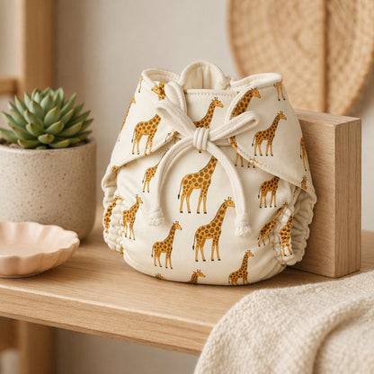 Mimi Langot | Giraffe Royale | Safari Tales | Bamboo-Cotton DryFeel, Cloth Nappy | 0-6M