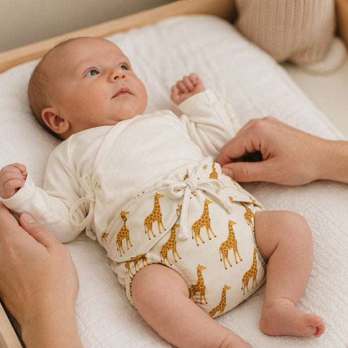 Mimi Langot | Giraffe Royale | Safari Tales | Bamboo-Cotton DryFeel, Cloth Nappy | 0-6M