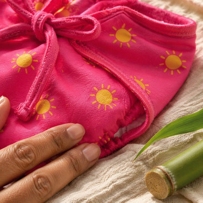 Mimi Langot | Golden Sun | Monsoon Magic | Bamboo-Cotton DryFeel, Cloth Nappy | 0-6M