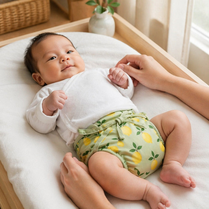 Mimi Langot | Lemon Branch | Orchard | Bamboo-Cotton DryFeel, Cloth Nappy | 0-6M