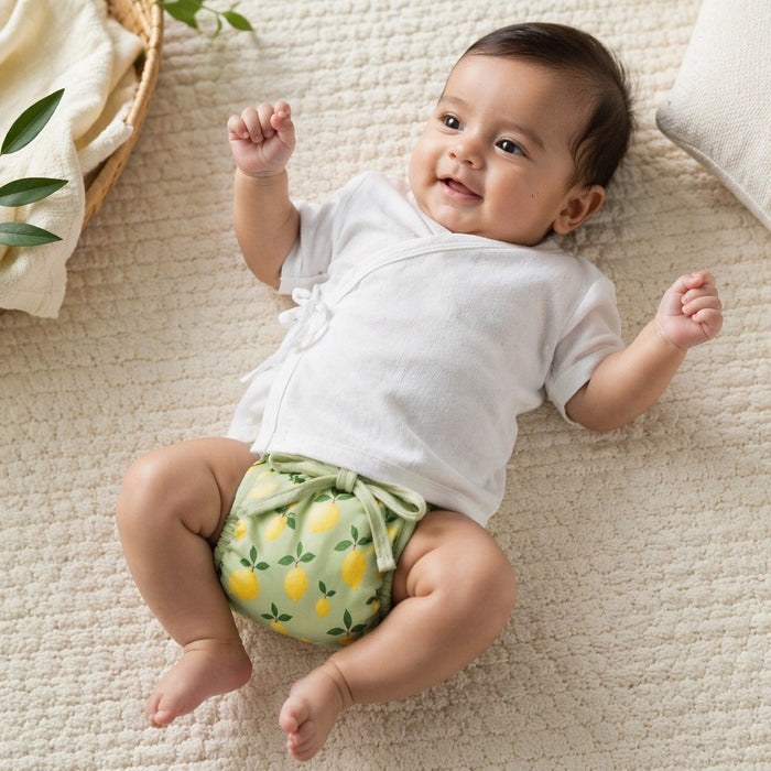 Mimi Langot | Lemon Branch | Orchard | Bamboo-Cotton DryFeel, Cloth Nappy | 0-6M