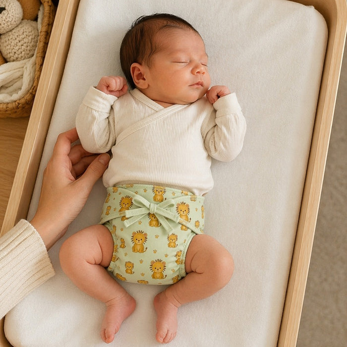 Mimi Langot | Lion Cub | Safari Tales | Bamboo-Cotton DryFeel, Cloth Nappy | 0-6M