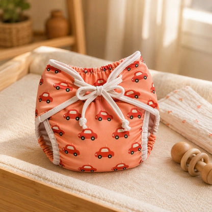 Mimi Langot | Little Car | Little Voyager | Bamboo-Cotton DryFeel, Cloth Nappy | 0-6M