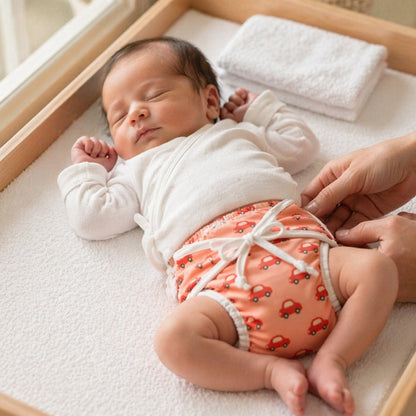 Mimi Langot | Little Car | Little Voyager | Bamboo-Cotton DryFeel, Cloth Nappy | 0-6M