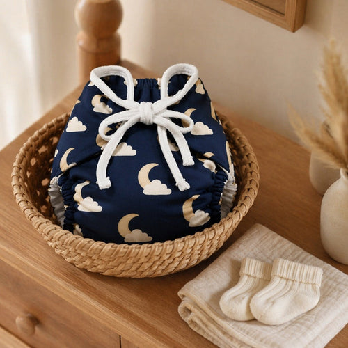 Mimi Langot | Moon + Cloud | Stardust | Bamboo-Cotton DryFeel, Cloth Nappy | 0-6M