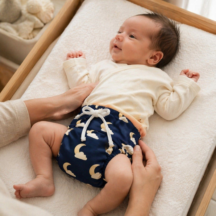 Mimi Langot | Moon + Cloud | Stardust | Bamboo-Cotton DryFeel, Cloth Nappy | 0-6M