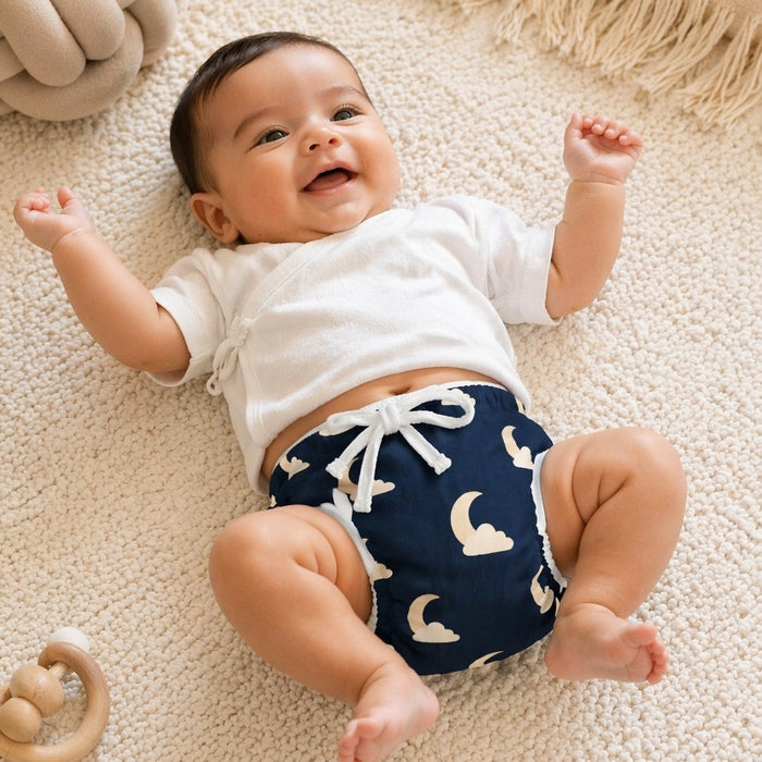 Mimi Langot | Moon + Cloud | Stardust | Bamboo-Cotton DryFeel, Cloth Nappy | 0-6M