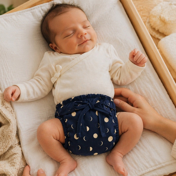 Mimi Langot | Moon Phases | Stardust | Bamboo-Cotton DryFeel, Cloth Nappy | 0-6M