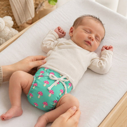 Mimi Langot | Mushroom Magic | Blossom | Bamboo-Cotton DryFeel, Cloth Nappy | 0-6M