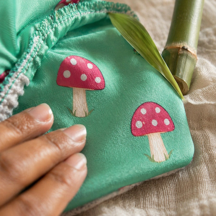 Mimi Langot | Mushroom Magic | Blossom | Bamboo-Cotton DryFeel, Cloth Nappy | 0-6M