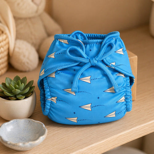 Mimi Langot | Paper Airplane | Little Voyager | Bamboo-Cotton DryFeel, Cloth Nappy | 0-6M