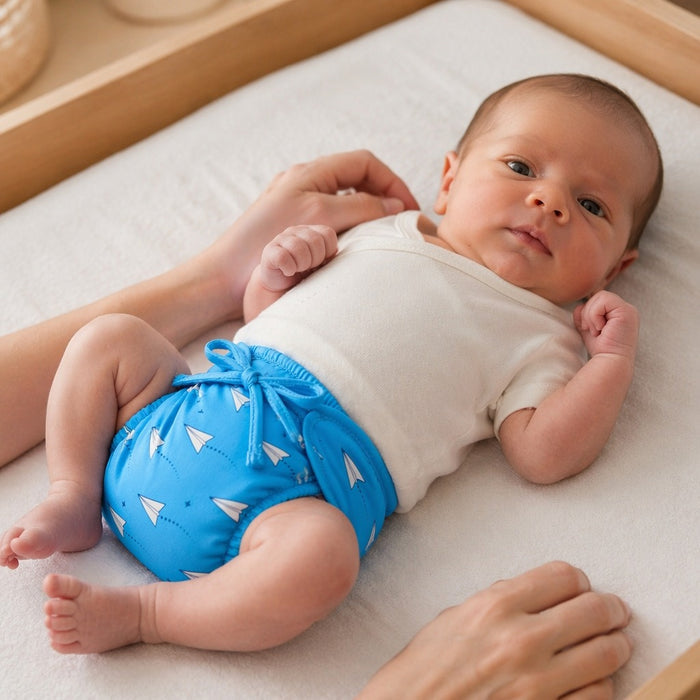 Mimi Langot | Paper Airplane | Little Voyager | Bamboo-Cotton DryFeel, Cloth Nappy | 0-6M