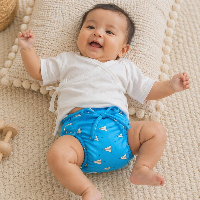 Mimi Langot | Paper Airplane | Little Voyager | Bamboo-Cotton DryFeel, Cloth Nappy | 0-6M