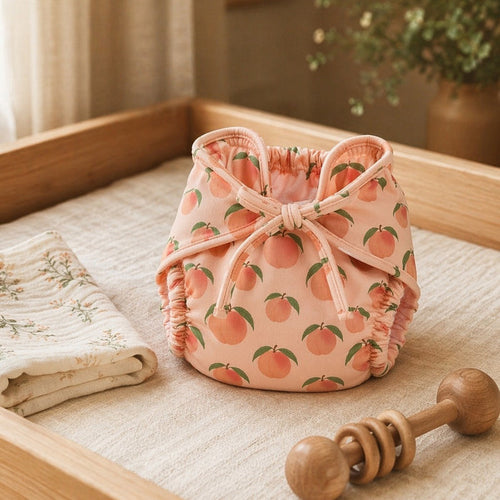 Mimi Langot | Peach Garden | Orchard | Bamboo-Cotton DryFeel, Cloth Nappy | 0-6M