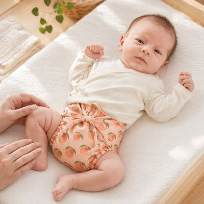 Mimi Langot | Peach Garden | Orchard | Bamboo-Cotton DryFeel, Cloth Nappy | 0-6M