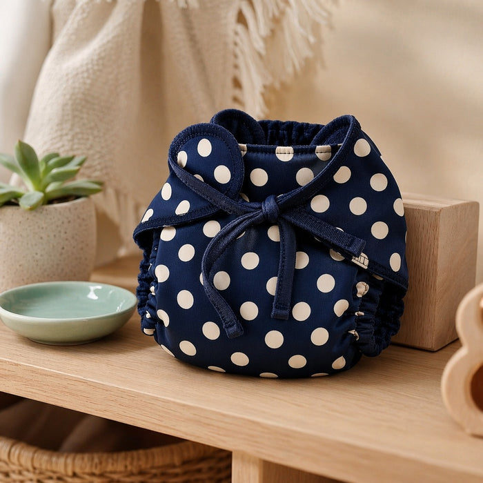 Mimi Langot | Polka Dots | Geo Play | Bamboo-Cotton DryFeel, Cloth Nappy | 0-6M