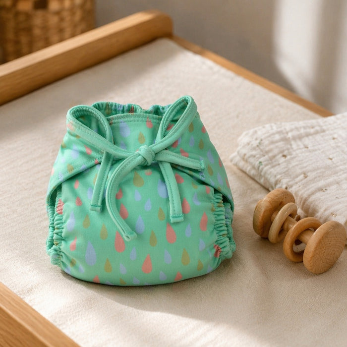 Mimi Langot | Raindrop Scatter | Monsoon Magic | Bamboo-Cotton DryFeel, Cloth Nappy | 0-6M