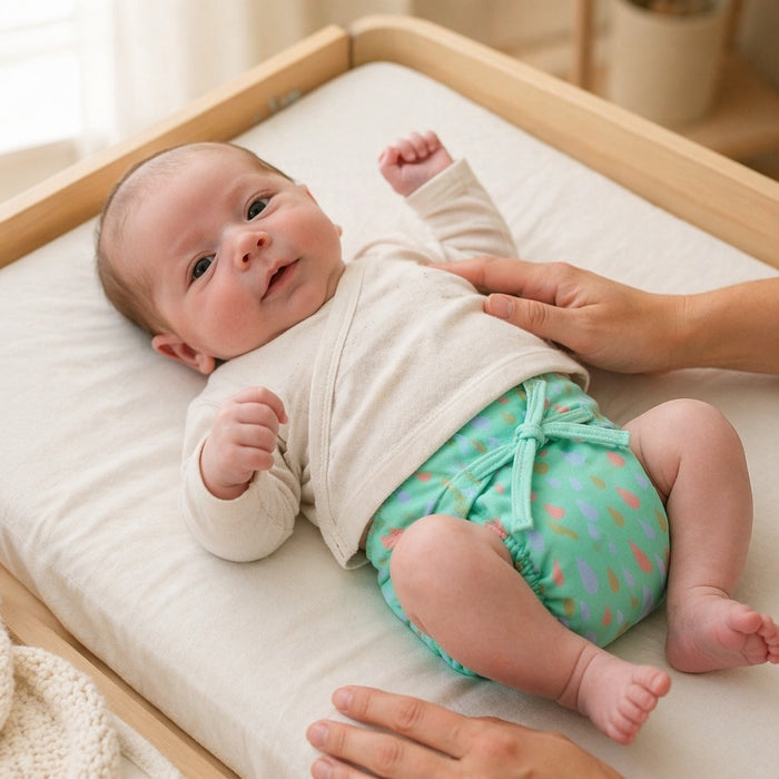 Mimi Langot | Raindrop Scatter | Monsoon Magic | Bamboo-Cotton DryFeel, Cloth Nappy | 0-6M