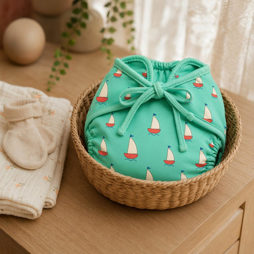 Mimi Langot | Sailboat | Little Voyager | Bamboo-Cotton DryFeel, Cloth Nappy | 0-6M