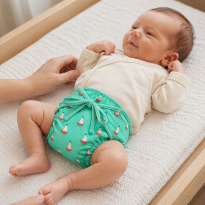 Mimi Langot | Sailboat | Little Voyager | Bamboo-Cotton DryFeel, Cloth Nappy | 0-6M
