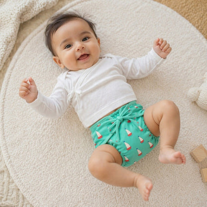Mimi Langot | Sailboat | Little Voyager | Bamboo-Cotton DryFeel, Cloth Nappy | 0-6M