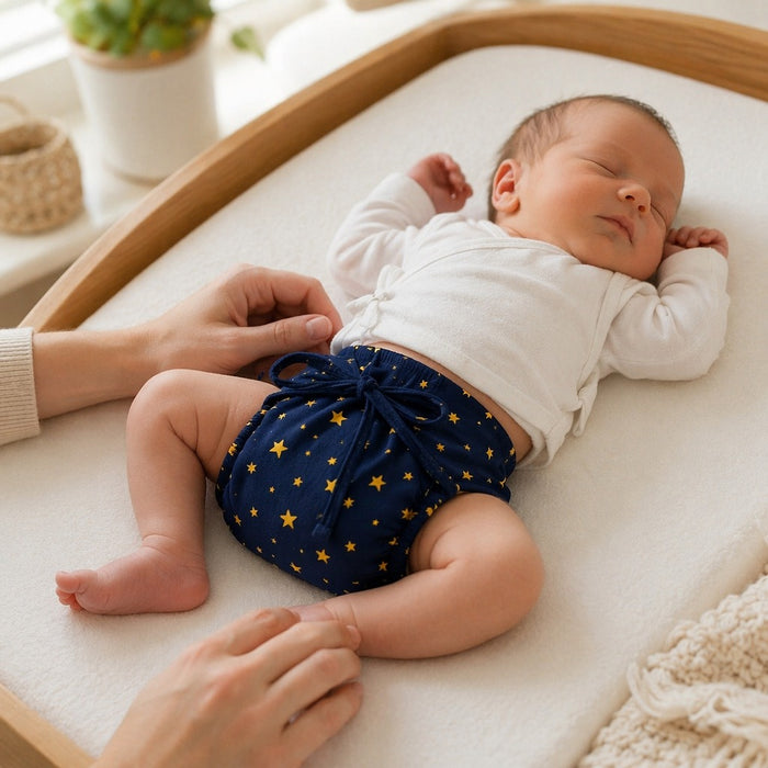 Mimi Langot | Scattered Stars | Stardust | Bamboo-Cotton DryFeel, Cloth Nappy | 0-6M
