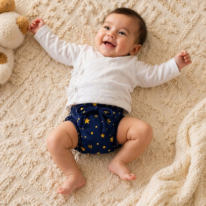 Mimi Langot | Scattered Stars | Stardust | Bamboo-Cotton DryFeel, Cloth Nappy | 0-6M