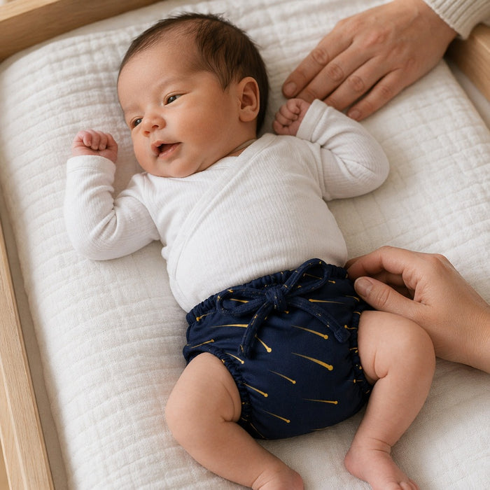 Mimi Langot | Shooting Stars | Stardust | Bamboo-Cotton DryFeel, Cloth Nappy | 0-6M