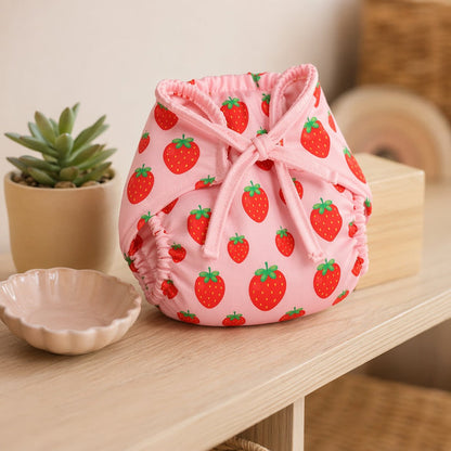 Mimi Langot | Strawberry Patch | Blossom | Bamboo-Cotton DryFeel, Cloth Nappy | 0-6M