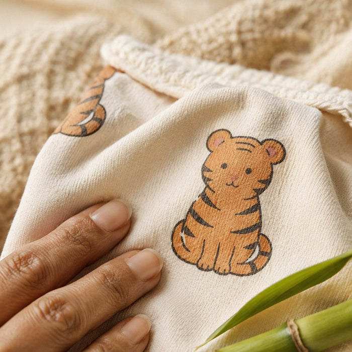 Mimi Langot | Tiger Cub | Safari Tales | Bamboo-Cotton DryFeel, Cloth Nappy | 0-6M