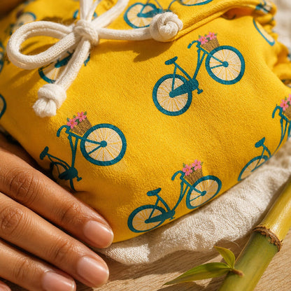 Mimi Langot | Vintage Bicycle | Little Voyager | Bamboo-Cotton DryFeel, Cloth Nappy | 0-6M