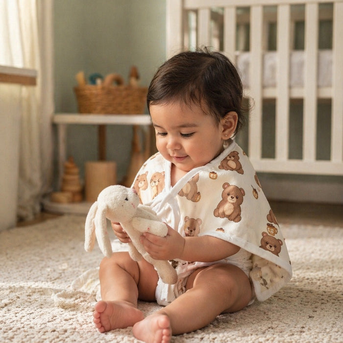 Mimi Muslin Wipes | Bear Cub | Safari Tales | 100% Muslin Cotton, Reusable | Pack of 6