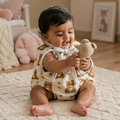 Mimi Muslin Wipes | Bear Cub | Safari Tales | 100% Muslin Cotton, Reusable | Pack of 6