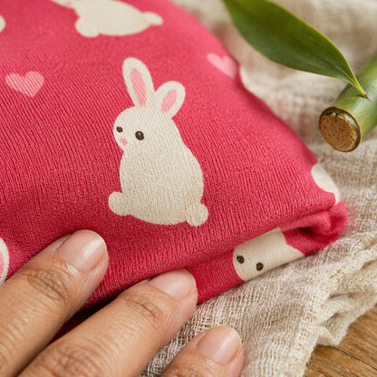Mimi Muslin Wipes | Bunny Hop | Blossom | 100% Muslin Cotton, Reusable | Pack of 6