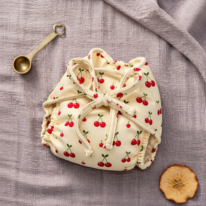 Mimi Muslin Wipes | Cherry Pair | Orchard | 100% Muslin Cotton, Reusable | Pack of 6