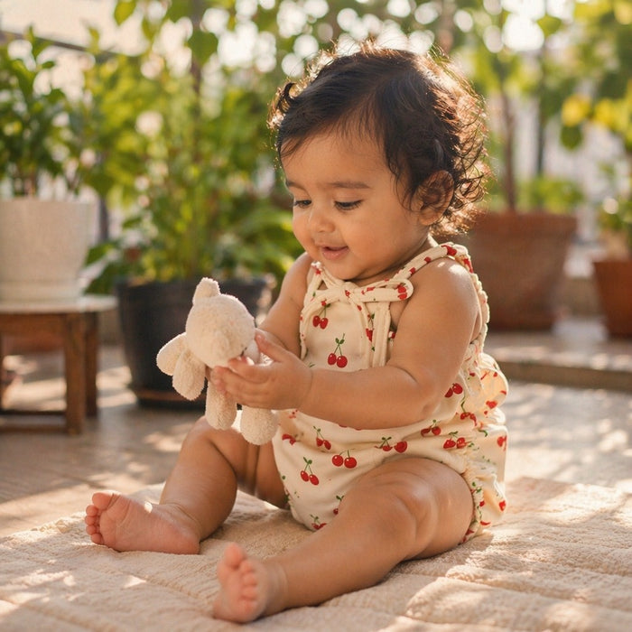 Mimi Muslin Wipes | Cherry Pair | Orchard | 100% Muslin Cotton, Reusable | Pack of 6