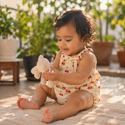 Mimi Muslin Wipes | Cherry Pair | Orchard | 100% Muslin Cotton, Reusable | Pack of 6