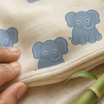 Mimi Muslin Wipes | Elephant Parade | Safari Tales | 100% Muslin Cotton, Reusable | Pack of 6