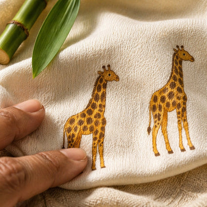 Mimi Muslin Wipes | Giraffe Royale | Safari Tales | 100% Muslin Cotton, Reusable | Pack of 6