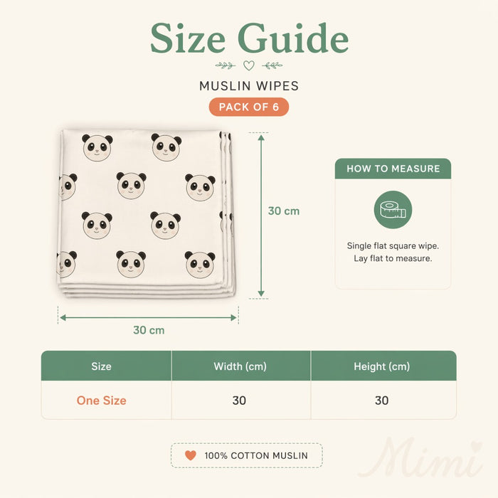 Mimi Muslin Wipes | Hot Air Balloon | Little Voyager | 100% Muslin Cotton, Reusable | Pack of 6