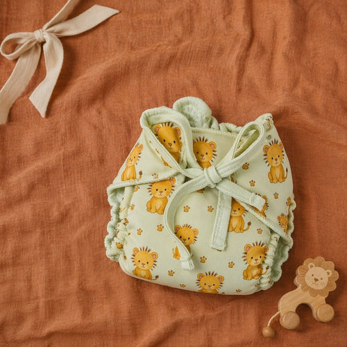 Mimi Muslin Wipes | Lion Cub | Safari Tales | 100% Muslin Cotton, Reusable | Pack of 6