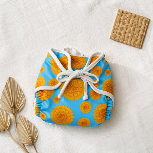 Mimi Muslin Wipes | Marigold Burst | Tropicale | 100% Muslin Cotton, Reusable | Pack of 6