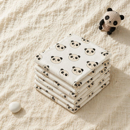 Mimi Muslin Wipes | Panda Face | Safari Tales | 100% Muslin Cotton, Reusable | Pack of 6